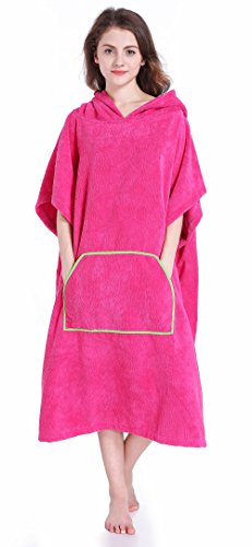 Winthome Changing Towel Robe, Surf Poncho (Pink) Short