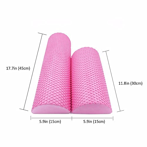 Rodillo de espuma EVA semicircular para yoga y pilates, 30 cm, color rosa miniatura 2