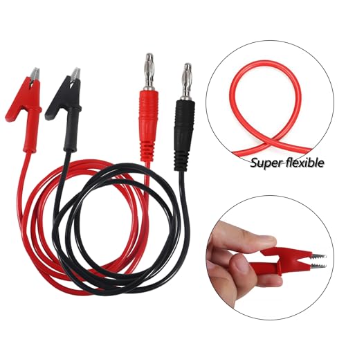 Image of 2pcs 4mm Banana Plug to Alligator Clip Test Lead Wire Cable Set 14AWG Alligator Clip Test Probe Lead Wire Cable 1M