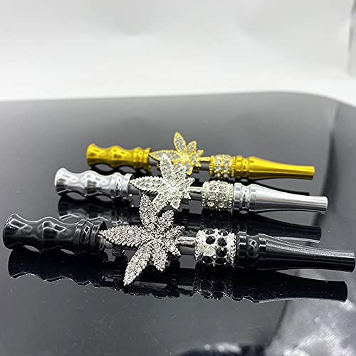 Shisha Shisha mit Strasssteinen aus Ahornblatt-Design, stumpfer Halter, Hookah Mundstück Zigarettenhalter für Männer… – Bild 4