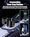Basix by iOttie Adjustable Dual Cup Holder for Car with Expandable Base, Oversized Main Compartment, Removable Second Cup or Phone Holder Attachment, Fits Most Vehicles