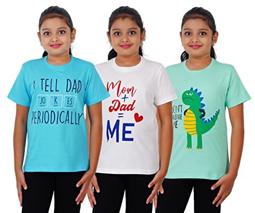 Image of Pride Apparel Girl's Cotton Casual T-Shirts -Pack of 3