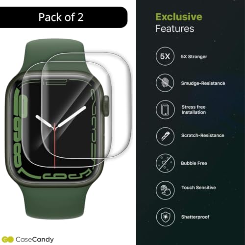 Image of BIGFACE CaseCandy - [Pack of 2] Screen Protector For Apple Watch 41mm Series 9 / Series 8 / Series 7 - HD Clear Protective Screen Guard, Anti-Scratch Series 7 /8 /9 41mm - Bubble Free Installation