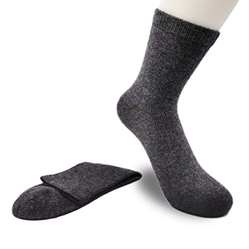 Chaussettes mongoles en pur cachemire, épaisses, pour femmes, hommes, unisexes, montantes, décontractées, gris