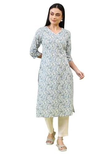 Image of W for Woman Pink Bold Geometric Printed Pure Cotton Straight Kurta