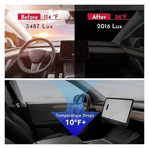 Parasol de parabrisas para Tesla Model 3 y Y plegable protector solar 4