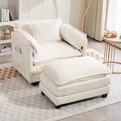 Furniliving Oversized Accent Chair & Ottoman Set