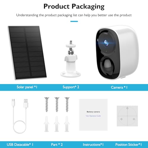 HAWKRAY Solar Security Cameras Outdoor, 2K Battery Powered WiFi Bluetooth Surveillance Wireless Outdoor Cameras for Home Security System, Night Vision, Motion Detection, 2-Way-Talk, IP65 Weatherproof - Image 8
