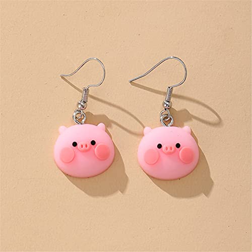 ONLYJUMP Pink Pig Earrings for Women Cute Sweet Animal Dangle Drop Earrings Jewelry Charms Gift4
