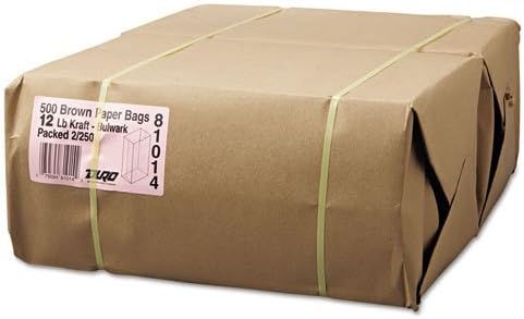 General 30912 7.06 in. x 4.5 in. x 13.75 in. 57 lbs. Capacity #12 Grocery Paper Bags - Kraft (500/Bundle)