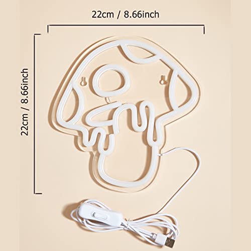 Image of LED Neon Mushroom Cute Neon Sign, USB Powered Neon Signs Night Light, 3D Wall Art & Game room Bedroom Living Room party Decor lamp for Children Kids Girls Boys