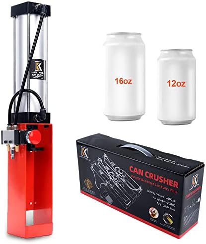 KANBOL Aluminum Air Can Crusher, Soda Beer Can Crusher for Recycling 12 oz and 16 oz Cans-Red…