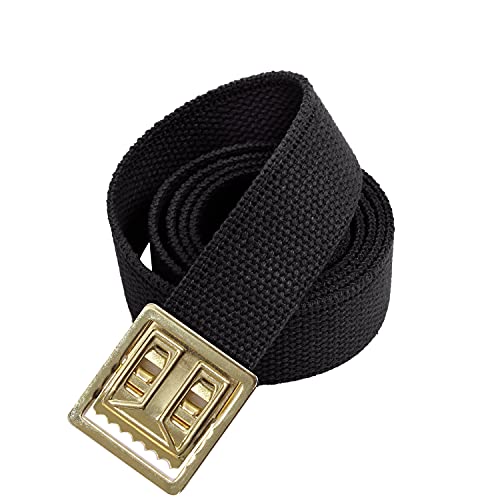 Rothco Web Belts with Open Face Buckle, Black/Gold, 54''