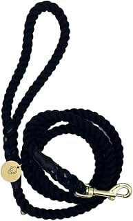 Black Handmade Rope Leashes for Dogs Rope Dog Leash Rope Cute Dog Leash Braided Dog Leash Cotton Rope Leash for Small Dogs 5FT Organic Cotton