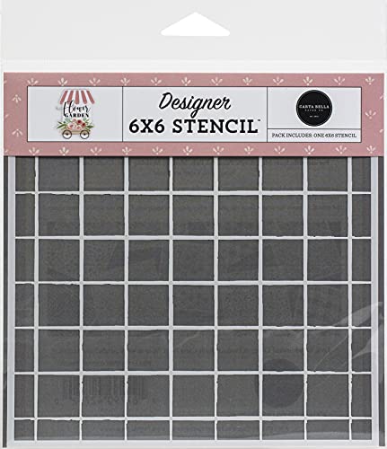 Carta Bella Flower Garden STENCL Ther, Hello There Grid Stencil
