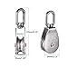 Rocaris 4 Pack M50 Single Pulley Snatch Block Lifting Crane Heavy Duty Swivel Hook 304 Stainless Steel, 3/8
