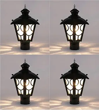 Waterproof Metal Outdoor Gate Light Lamp Pack of 4