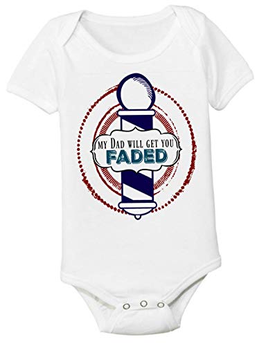 Image of Barber Baby Onesie 3-6 Months Toddler Kids Tshirt Size Dad Daddy Faded Hair Stylist Cut Clippers Fresh BARBER36SS