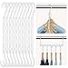 HOUSE DAY White Magic Hangers Space Saving Clothes Hangers Organizer Smart Closet Space Saver Pack of 16 with Sturdy Plastic for Heavy Clothes