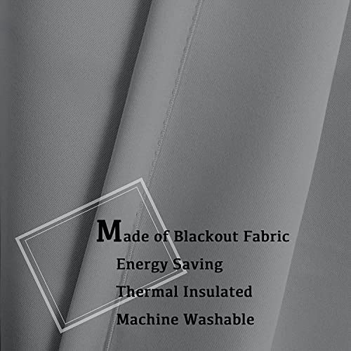 Turquoize Dove Grey Blackout Window Drapes Room Darkening Themal Insulated Grommet/Eyelet Top Nursery/Living Room Curtains for Bedroom/Living Room Each Panel 42 in x 54 in (W x L) (Set of 2 Panels)