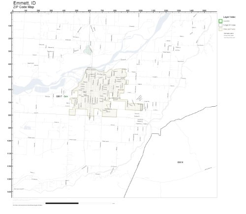 ZIP Code Wall Map of Emmett, ID ZIP Code Map Laminated: Amazon.com: Office Products