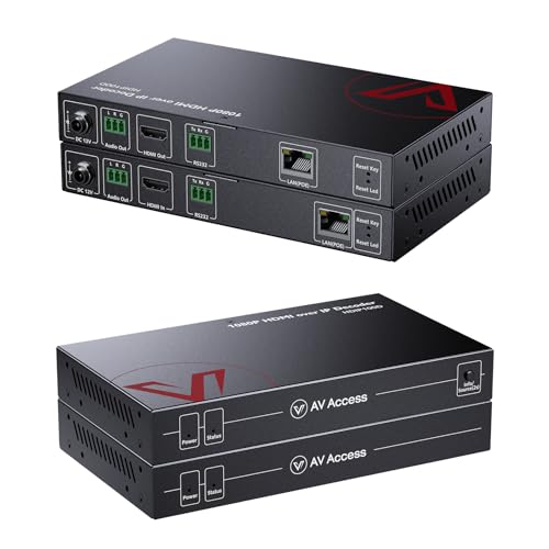 AV Access HDMI Extender 1080P Over IP Decoder, Many to Many or Direct Cat5e / Cat6, 395ft (120m), Plug and Play Without Configuration, Visual Control,