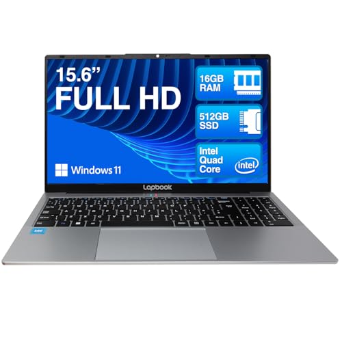 15.6" Full HD Laptop - 16GB RAM 512GB M.2 SSD Windows 11 Home, Dual-Band WiFi, Integrated Webcam - S15 N2 15 Inch Lightweight Laptop