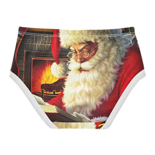 Cotton Toddler Underwear Custom Santa Claus Red Panties for Girl Personalized Undies Kids Briefs 2t2