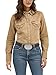 Wrangler womens Long Sleeve Western Snap Work Shirt Blouse, Rawhide, X-Small US