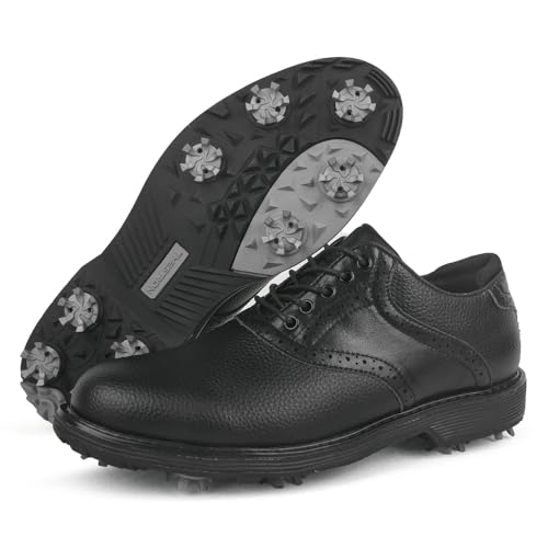 Image of Spikes Golf Shoes Men Professional Golf Shoes Waterproof Walking Footwears for Golfers Outdoor Gym Sneakers