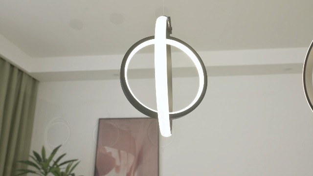 Image of Modern LED Chandelier Black Ring Pendant Light Fixtures 4000K Dimmable Height Adjustable Pendant Lighting for Dining Room Kitchen Island Bedroom Living Room Foyer(2-Pack)