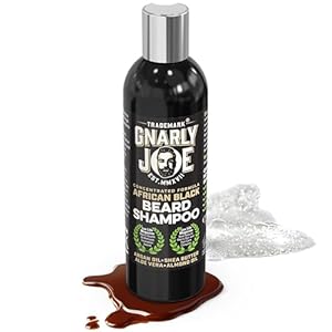 Gnarly Joe Beard Shampoo for Men – 250ml Natural Face Wash with African Black Soap, Argan Oil & Shea Butter – Beard Dandruff Shampoo Care – Vegan Beard Soap & Beard Wash for Men – UK Made