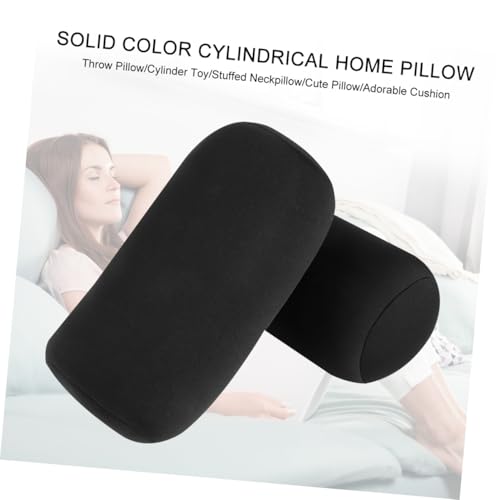 Oreiller Cervical Coussin Cylindrique Adorable Lavable Noir pour Nuque - 4