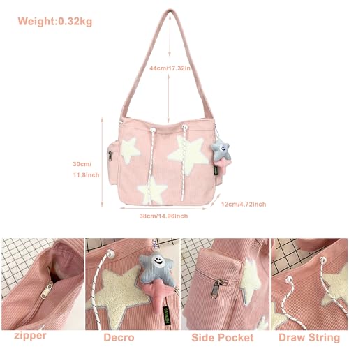 Bolsa Tote Makukke Y2K de Tela Pana para Mujer miniatura 5