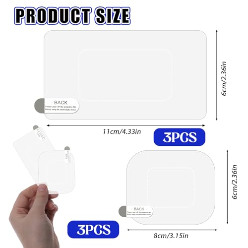 Aeaocvo 6 Stück Durchsichtige Antistatische Folien, Steinschlag Aufkleber, Autokamera Zubehör Statische Sticker, Elektrostatischer Aufkleber Auto für Windschutzscheiben