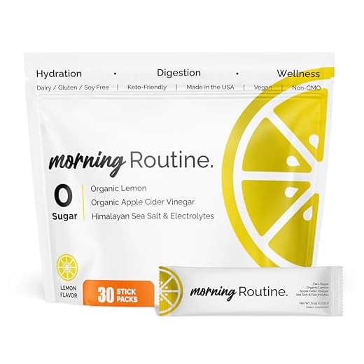 ROUTINE Morning Daily Hydration | Electrolyte Powder Packets with Apple Cider Vinegar, Lemon and Sea Salt | Hydrate Powder, Electrolyte Drink Mix | Keto & Paleo Electrolytes Hydration Powder - 30 ct