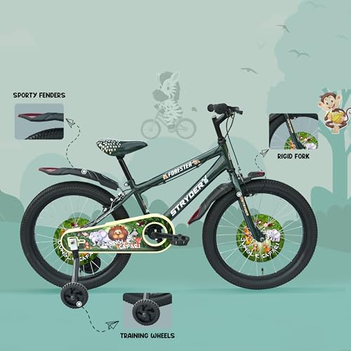 Image of Stryder Forester 20-Inch BMX Cycle for Kids | Sturdy Steel Frame | C Brakes | Rigid Suspension | Nylon Tyres | Suitable for Ages 7-13 Years |Cycle for Kids | Forest Green