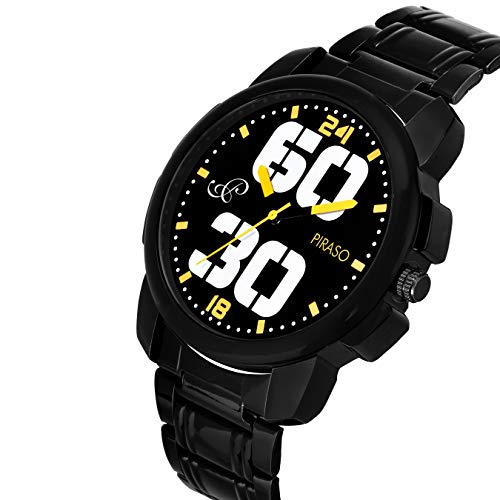 Image of PIRASO Analogue Black Dial Watch with Chain for Boys & Men's