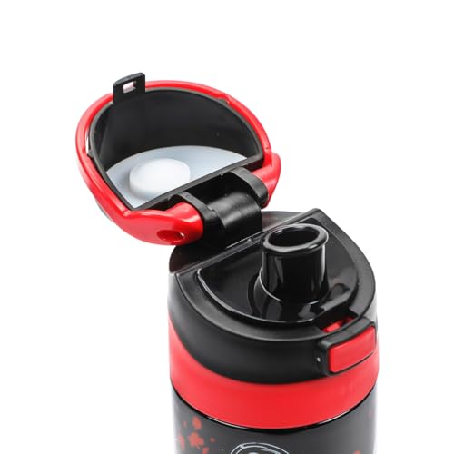 Image of Ghostface Mask & Blood Splatter All-Over Print Black 24 Oz Stainless Steel Water Bottle
