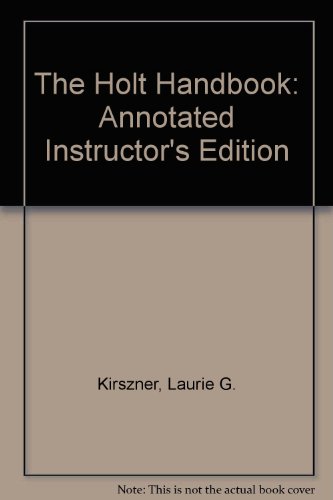 The Holt Handbook: Annotated Instructor's Edition 0030733340 Book Cover