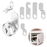 Serratura per Cassetta Postale con 5 Lamelle e 4 Chiavi, Blocco per Armadietto, Compatibile con Cassetti, Vetrine, e Porte Armadi