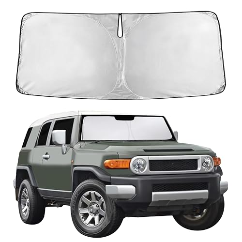 Image of EcoNour Windshield Sunshade Compatible for Toyota FJCruiser 2007-2012 2013 2014, Sun Visor for Front Windshield & Window Sun Shade Cover, UV Heat Blocker & Protector, Car Accessories