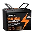 MFUZOP 12V 100Ah LiFePO4 Battery BCI Group 24 Lithium Battery, Deep Cycle Battery with 100A BMS, 1280Wh, Up to 15000 Cycles & 10-Year Lifespan for Trailer RV, Motor Home, Home Energy and Marine