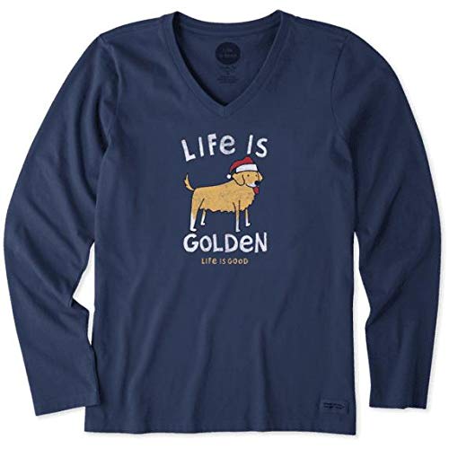 Life Is Good Women's Hoho Long Sleeve Crusher T-shirt Life is Golden, Darkest Blue, X-Large