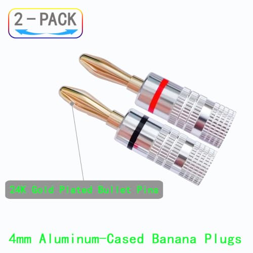 Conector de cable de altavoz de 4 mm con doble tornillo para transmisión de audio sin pérdidas 2