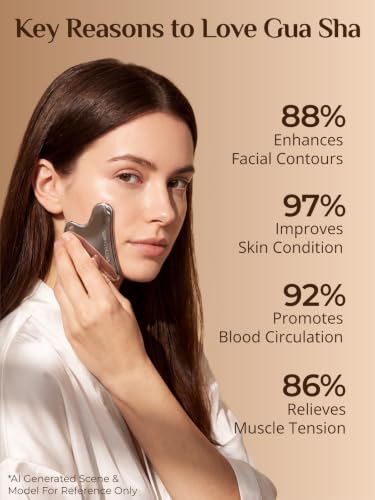 Image of Rena Chris Gua Sha Facial Tools, Stainless Steel Guasha Tool- Silver