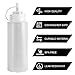 Condiment Squeeze Bottles, OAMCEG 12-Pack 16 oz Durable Plastic Squeeze Squirt Bottle with Discrete Measurements for Ketchup, BBQ, Sauces, Syrup, Condiments, Dressings, Arts and Crafts - BPA Free