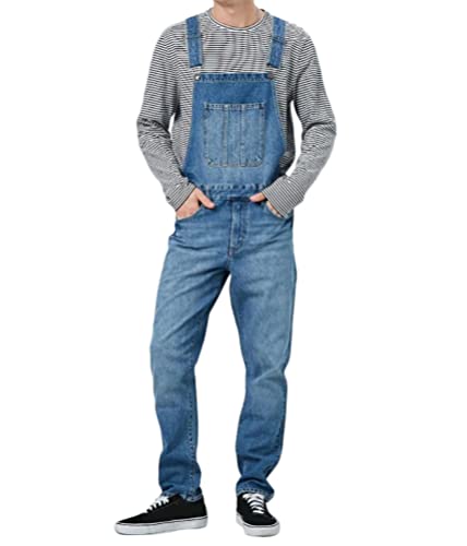 ORANDESIGNE Salopette Homme Vintage Coupe Régulière Multipoches de Travail Salopette Jeans...