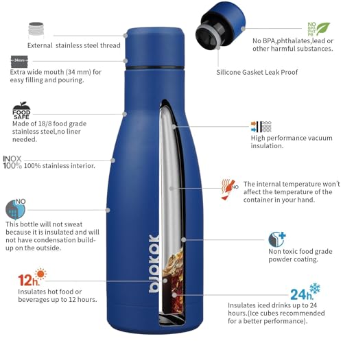 Image of BJPKPK 12 oz Small Mini Water Bottle, Insulated Stainless Steel Flask