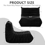 Bean Bag Chair for Adults, Giant Bean Bag Sofa Oversized Beanbag Chairs, Fireside Bean Bag Couch with High Density Sponge Filled Large Bean Bags Chair for Apartment Living Room Bedroom, Black - Image 2